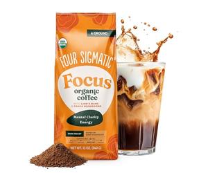 Four Sigmatic mushroom ground coffee, biologica e fair trade coffee con i lions mane, chaga, e funghi in polvere, messa a fuoco e immunitario, paleo, 12 oz