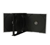 Four Square Media - Custodie a 4 tasche con base nera per CD / DVD, 10,4 mm, confezione da 10, colore: Nero