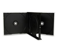 Four Square Media - Custodie di tipo jewel case a 3 scomparti, per ospitare 3 CD e DVD, con base di colore nero, spessore 25 mm, confezione da 5 pezzi