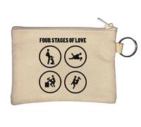 Four Stages of Love Funny Love Making Positions Portachiavi portamonete beige