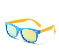 FOURCHEN Occhiali da sole polarizzati per bambini TPEE flessibile in gomma per le ragazze da 3 a 10 anni (blueyellow/gold lens)