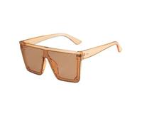FOURCHEN Occhiali da sole quadrati oversize per donne uomini moda Flat Top Big Frame Shades, Tè marrone.