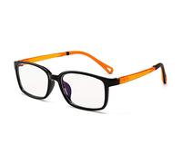 FOURCHEN Occhiali luce blu bloccanti per il blocco della cefalea UV,Occhiali anti blu per bambini Occhiali per computer, Occhiali per videogiochi per bambini (Black Orange)