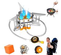 Fourfiy Camp Stove, Foldable Camping Stove, 9900w/12800w Windproof Camping Stove, Camping Gas Stove with Piezo Ignitions, With Case, for Hiking, Campings & Picnics (1pcs)