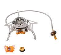 Fourfiy Camp Stove, Windproof Camping Gas Stove, 6800w Portable Windproof Camping Stove, Foldable Backpacking Stove with Fuel Canister Adapter, Piezo Ignition, for Outdoor Cooking, Camping (1pcs)