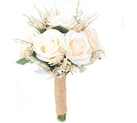 Fouriding Bouquet da sposa romantico bouquet da damigella d'onore fiori artificiali fatti a mano vintage bouquet da sposa bouquet da sposa damigella d'onore decorazione di nozze