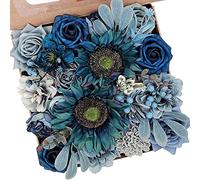 Fouriding Fiori Artificiali di Blu Rose Finte per Bouquet Centrotavola, Composizioni per San Valentino, Festa Della Mamma,Torta di Compleanno, Decorazione per la Casa