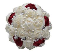 Fouriding Romantico Bouquet da Sposa Nozze Strass Perlas Fiore del Nastro Decorazione di Nozze
