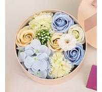 Fouriding Sapone rosa fiore scatola regalo Flora rose profumate fiori di sapone, per mamma, figlia, compleanno, festa della mamma, anniversario, Natale, San Valentino, insegnanti (blu)