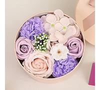 Fouriding Sapone rosa fiore scatola regalo Flora rose profumate fiori di sapone, per mamma figlia, compleanno, festa della mamma, anniversario, Natale, San Valentino, insegnanti (viola)