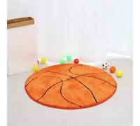 Fouriding Tappeto rotondo per bambini a tema sportivo, con pallacanestro, morbido, confortevole, antiscivolo, rotondo, per camera da letto, decorativo, tappeto da gioco (basket, 80 cm), FR02856