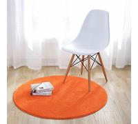 Fouriding Tappeto Rotondo Tappeti Tappetino Colore Puro Bambino Camera da Letto Soggiorno Cucina Cucina Moderno Non Antiscivolo Yoga Decorazioni Arancio