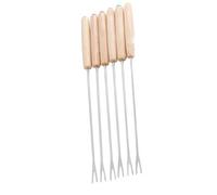Fourks de fonduta en bois Fourks long en acier inoxydable -fondue-sticks set, 6pcs pour la fête et la cena