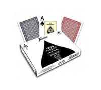 FOURNIER 2826 Ponte Misura 100% Plastica Carte da Gioco Rosso/Blu Jumbo