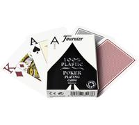 Gioco Di 54 Carte Poker Fournier 2800 100% Plastica Blu O Rosso Jumbo 351786