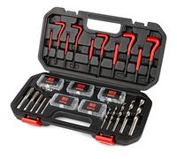 FOURROBBER Kit di riparazione filettatura, 131 pezzi, 131 pezzi, kit di rete di inserimento di filo per trapano con guaina metrica Helicoil inserti M5, M6, M8, M10, M12 utensili per filettatura,