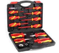 FOURROBBER Set di cacciaviti e pinze isolati,Kit di cacciaviti elettrici isolati da 1000 V con tester di tensione, Elettricista Magnetico Phillips Slot Cacciavite