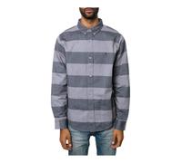 Fourstar Clothing Uomo The Koston Ls con Bottoni Camicia,Grigio,Piccolo