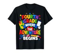 Fourth Grade Where The Adventure Begins Back To School Maglietta
