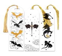 Fourth Wings - Segnalibri in acrilico con drago, set di 3, per leggere uomini e donne, collezione di regali per amanti dei libri (stile A)