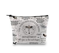 Fourthwing Inspired Dragon Riders Makeup Bag Dark Academia YA Fantasy Book Merch per gli amanti dei libri, Eu Torturato Quarta Ala, Borsa cosmetica con stampa