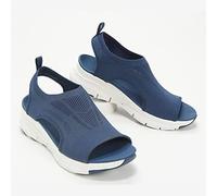 FOURTOC Sandali Sportivi Donna Scarpe Slingback Donna Mesh Scarpe Fitness Dimagranti Scarpe da Camminata Moda Scarpe da Ginnastica Estive Casual Zeppa,Blu,US6/EU37