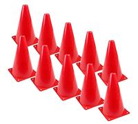 Fousenuk 10 Pezzi Coni Stradali 18cm, Cono di Traffico in Plastica, Coni di Marcatori, Coni di Segnalazione, Conetti Segnaletici per Allenamento di Calcio, attività, Gioco, Pallavolo, Addestramento
