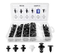 Fousenuk 100 Pezzi Rivetti in Plastica per Auto, 6 Diverse Tipologie di Clip Rivetti Targa Universal, Viti in Plastica Assetto Auto Kit di Assortimento Carrozzeria Interni Pannello Paraurti Porta