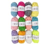 Fousenuk 12 Colori Lana Gomitoli Offerta, 10g/20m Lana per Uncinetto, Cotone per Uncinetto Filo Filato Crochet Yarn, Lana Acrilica Multicolore per Lavori Maglia Gomitolo Progetti di Bricolage
