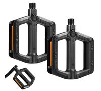 Fousenuk 2 Pezzi Pedali MTB, Pedale Antiscivolo, Pedaliera Nero Flat, Pdali con Riflettori, Pedalibici Impermeabile, Piattaforma per Bicicletta per MTB, Bici da Strada, Biciclette da Corsa