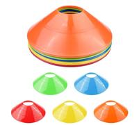 Fousenuk 20 Pezzi Coni da Allenamento, Rotondi Cinesini per Allenamento con Borsa a Rete, Coni a Disco per l'Allenamento del Calcio e Marcatura del Campo (5 Colori)