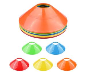 Fousenuk 20 Pezzi Coni da Allenamento, Rotondi Cinesini per Allenamento con Borsa a Rete, Coni a Disco per l'Allenamento del Calcio e Marcatura del Campo (5 Colori)