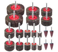 Fousenuk 20 pezzi Dischi Lamellari Flap Wheel 10 Dimensioni Diverse per