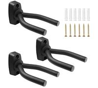 Fousenuk 3 pezzi Chitarra Parete Ganci Stand, Guitar Supporto Supporto per Chitarra Nero, Gancio Montaggio a Parete Ganci Appendi Titolare per Chitarra Elettrica, Basso, Elettrico, Ukulele, Violino