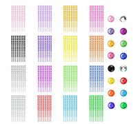 Fousenuk 3520 pezzi Brillantini Adesivi di Gemme, 16 Fogli Strass Adesivi con 16 Colori 4 Dimensioni, Glitter Gemme Strass Autoadesivi per Tessuti, Make- up, Viso, Corpo, Unghie e Faidate Creativo