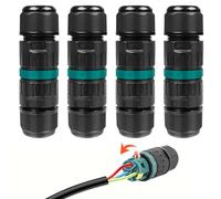 Fousenuk 4 Pezzi Connettori Elettrici Impermeabili, Connettore Stagno, Scatola di Giunzione, Manicotto di Collegamento Cavo, Cassetta Derivazione Stagna per Diametro Cavo 5-9 MM, 9-12MM