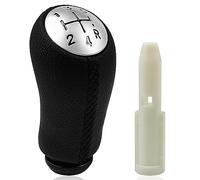 Fousenuk 5 Marce Copri Pomello Cambio Auto, Universale, Leva Copertura Leva Cambio, Manopola Auto, Pelle Pomello per Peugeo Renault Clio Mk3 3 Iii, Megane Mk2, Scenic Mk2, Nero con Adattatore
