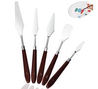 Fousenuk 5 pezzi Acciaio Inox Spatole per Pittura, Spatola per Pittori, Spatola set Pittura Raschietto per Pittura Acrilica, Decorativa, Pittura ad Olio, Acrilico, Piccola, Pittura su Tela