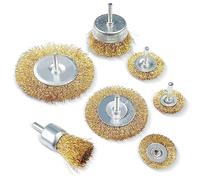 Fousenuk 7 Pezzi Spazzole Metalliche per Trapano, Spazzola di Ferro con Codolo da 1/4 di, Spazzola Ottone Metallica Acciaio Lucidatura Pulito per la Rimozione di Ruggine/Corrosione/Vernice