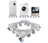 Fousenuk Base per Lavatrice Regolabile 41-64 cm Carrello Con 8 Piedi e 4 Ruote