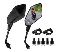 Fousenuk Coppia Specchietti Moto Manubrio, Moto Specchietto Retrovisore Universale con 22Mm Morsetto, 8mm / 10mm Filettato, Regolabili Specchi Retrovisori per Scooter, Cruiser, ATV, Moped