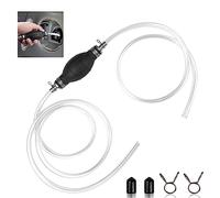 Fousenuk Pompa Manuale, Pompa Travaso Gasolio con 2M Tubo a Sifone in Gomma per Barche, Auto Vehicle, Pompa Carburante Portatile con Fascetta per Travaso Gasolio, Liquido, Benzina(10mm)