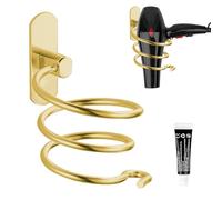 Fousenuk Porta Asciugacapelli, Mensola di Asciugacapelli da Muro Acciaio Inossidabile Supporto per Asciugacapelli, Supporto Asciugacapelli per Bagno Porta Phon Cromo in Acciaio Inossidabile, Oro