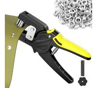 Fousenuk Set di Occhiellatrice (Ø 10mm) con 500 Occhielli, Pinze per Occhielli Professionali Metallici, Pinza Fustellatrice Manuale Adatto per Pelle Telone Cartone PVC Tessuto e Tende da Sole