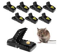 Fousenuk Trappola per Topi, 8 Pezzi Trappole per Topi da Interno ed Esterno, Trappola Ratti Riutilizzabile, Plastica Trappola per Topi Piccoli, Professionale Resistenti e Facile da Pulire