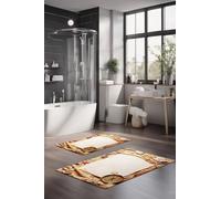 Foutastic Set di 2 tappetini da bagno morbidi e assorbenti, 100% poliestere, antiscivolo, antibatterici, 40 x 60 cm e 60 x 100 cm, lavabili in lavatrice, resistenti