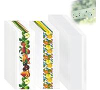 FOUTP 30 Trappole Adesive per Mosche Finestra Carta Moschicida Trasparente Anti Moscerini della Frutta Cattura Insetti Interno Strisce Appiccicose Non Tossiche e Inodore Alta Efficacia