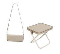 FOUTP Portable Folding Camping Stool with Storage Bag Lightweight Compact Foldable Chair for Hiking Fishing BBQ Picnic Travel Mini Pocket Chair Retractable Backpack Stool for Waiting in Line (Color A)