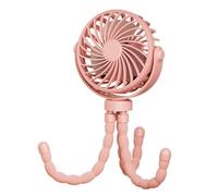 FOUTP Portable Rechargeable Battery Fan with Flexible Tripod Stand, 360° Rotation, 3 Speeds Strong Airflow, Baby Safe Design for Stroller Crib Car Seat Bike Camping Desk, Long Lasting Quiet (pink)