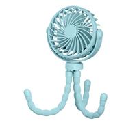 FOUTP Portable Rechargeable Battery Fan with Flexible Tripod Stand, 360° Rotation, 3 Speeds Strong Airflow, Baby Safe Design for Stroller Crib Car Seat Bike Camping Desk, Long Lasting Quiet (blue)